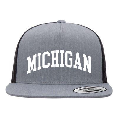 Michigan Throwback Design Classic Flat Bill Trucker Hat