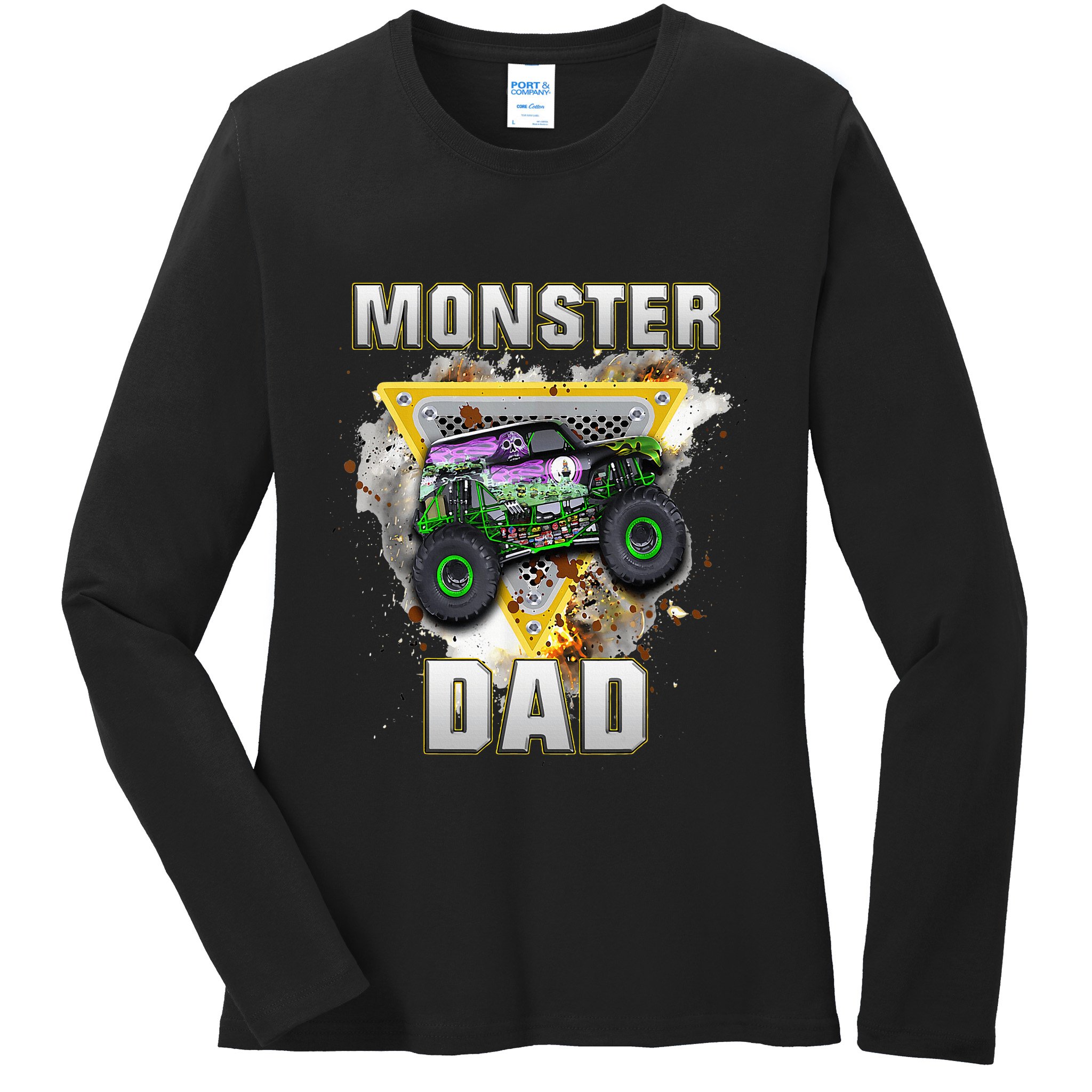 Monster Truck Dad Monster Truck Are My Jam Truck Lovers Ladies Long Sleeve Shirt
