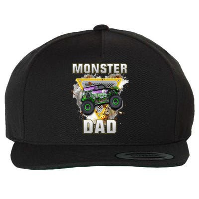 Monster Truck Dad Monster Truck Are My Jam Truck Lovers Wool Snapback Cap