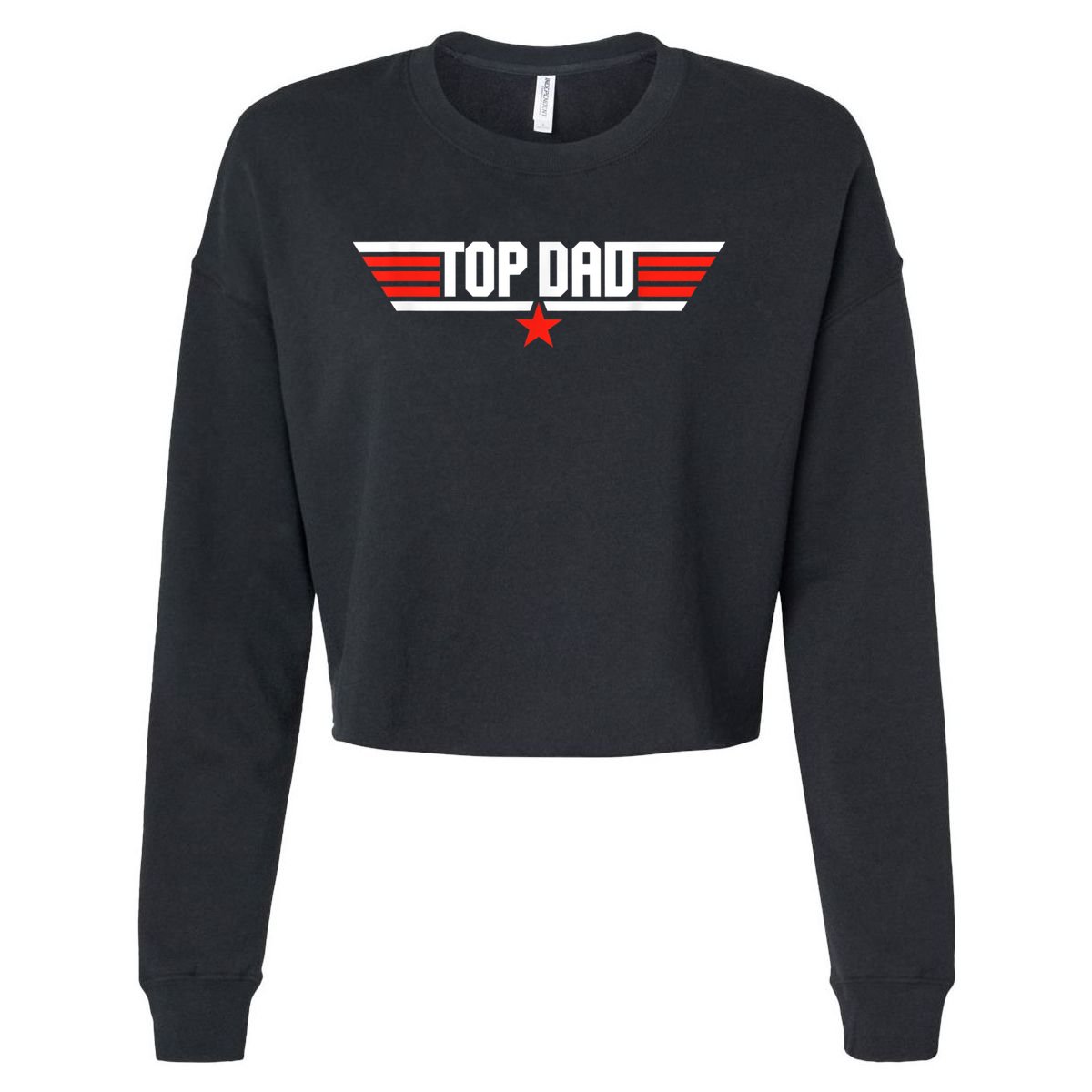 Mens Top Dad Funny Cool 80s 1980s Father Father's Day Cropped Pullover Crew