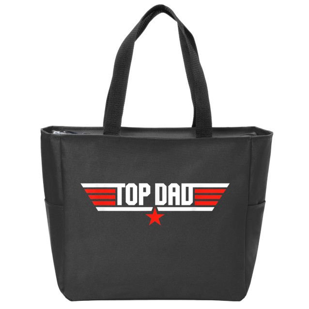 Mens Top Dad Funny Cool 80s 1980s Father Father's Day Zip Tote Bag