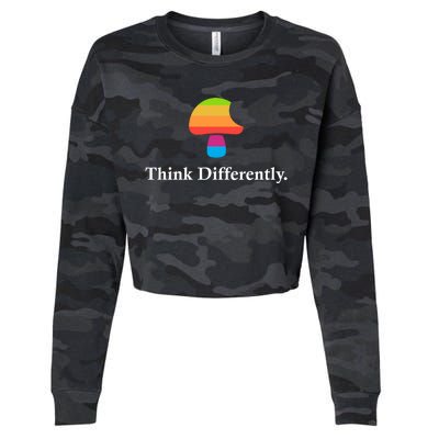 Mushroom Think Different Cropped Pullover Crew