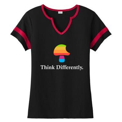 Mushroom Think Different Ladies Halftime Notch Neck Tee