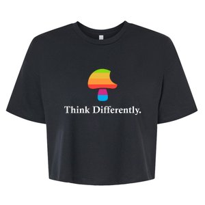 Mushroom Think Different Bella+Canvas Jersey Crop Tee