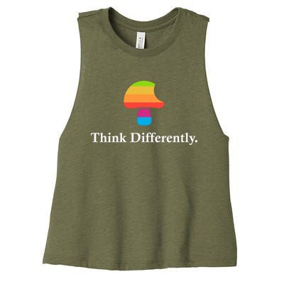 Mushroom Think Different Women's Racerback Cropped Tank