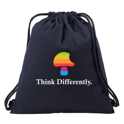 Mushroom Think Different Drawstring Bag
