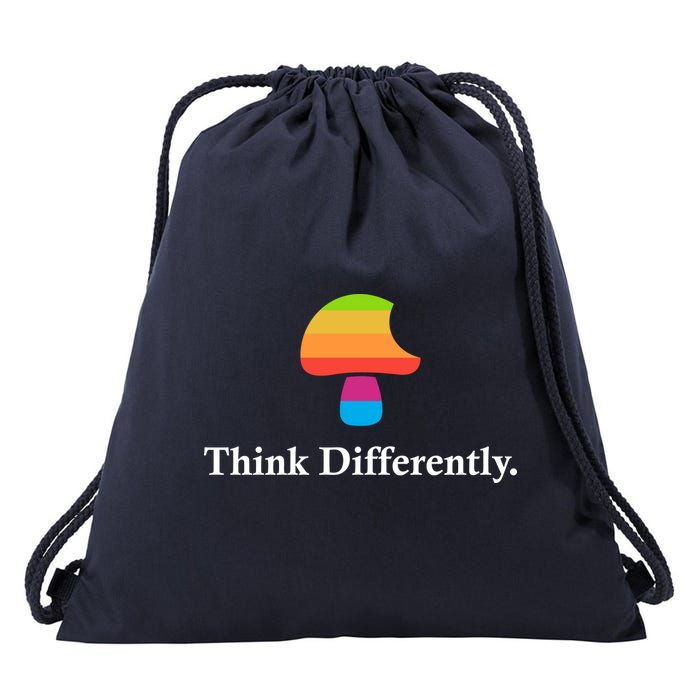Mushroom Think Different Drawstring Bag
