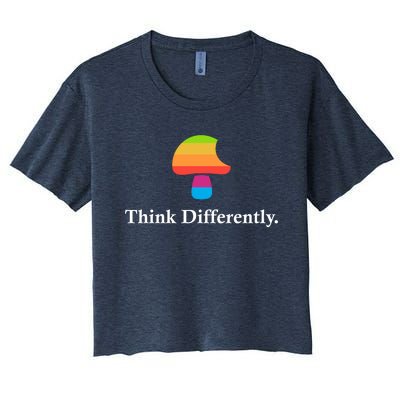 Mushroom Think Different Women's Crop Top Tee