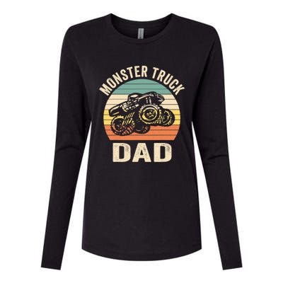 Monster Truck Dad Retro Vintage Monster Truck Womens Cotton Relaxed Long Sleeve T-Shirt