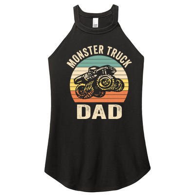 Monster Truck Dad Retro Vintage Monster Truck Women’s Perfect Tri Rocker Tank