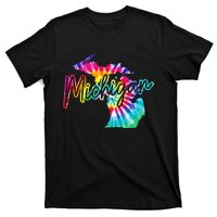 Michigan Tie Dye State Map Pride Hippie Vintage Retro T-Shirt