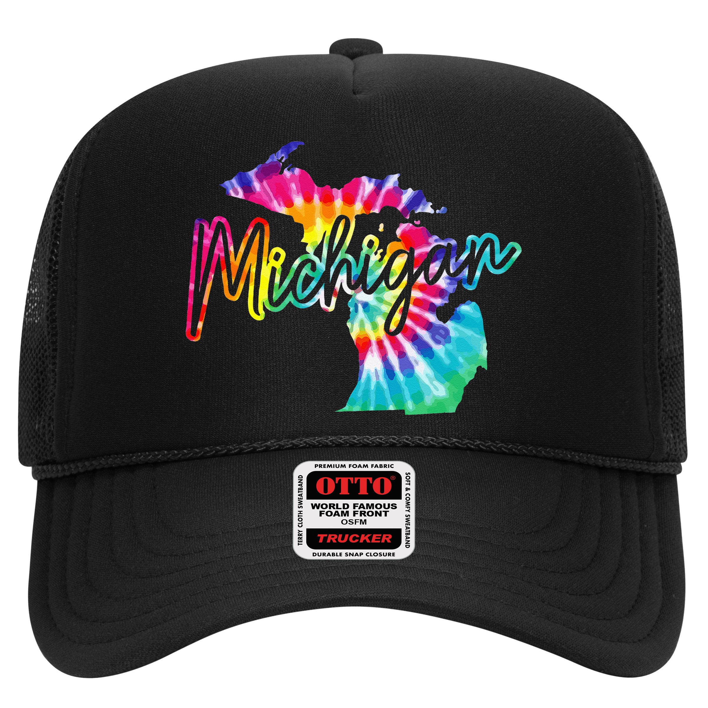 Michigan Tie Dye State Map Pride Hippie Vintage Retro Hat