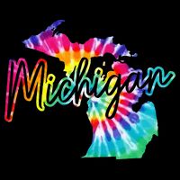 Michigan Tie Dye State Map Pride Hippie Vintage Retro Kids T-Shirt