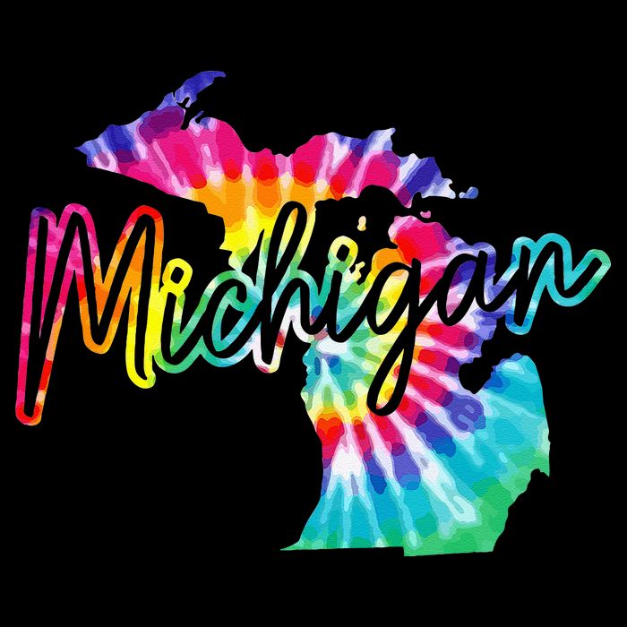 Michigan Tie Dye State Map Pride Hippie Vintage Retro Kids T-Shirt