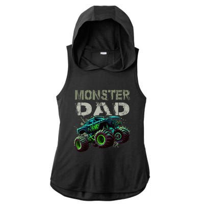 Monster Truck Dad Family Matching Monster Truck Lovers Ladies PosiCharge Tri-Blend Wicking Draft Hoodie Tank