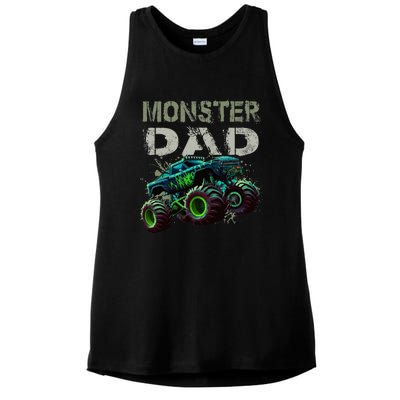 Monster Truck Dad Family Matching Monster Truck Lovers Ladies PosiCharge Tri-Blend Wicking Tank