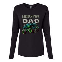 Monster Truck Dad Family Matching Monster Truck Lovers Womens Cotton Relaxed Long Sleeve T-Shirt