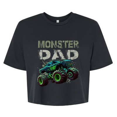 Monster Truck Dad Family Matching Monster Truck Lovers Bella+Canvas Jersey Crop Tee