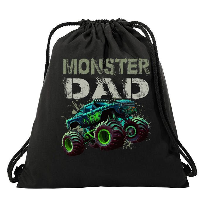 Monster Truck Dad Family Matching Monster Truck Lovers Drawstring Bag