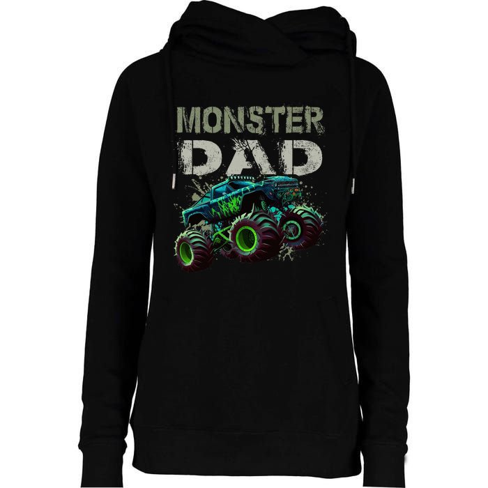 Monster Truck Dad Family Matching Monster Truck Lovers Womens Funnel Neck Pullover Hood