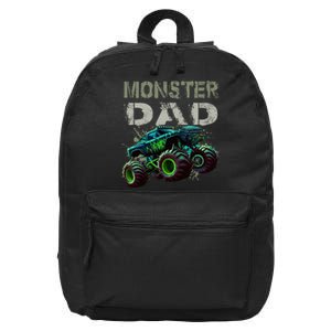 Monster Truck Dad Family Matching Monster Truck Lovers 16 in Basic Backpack