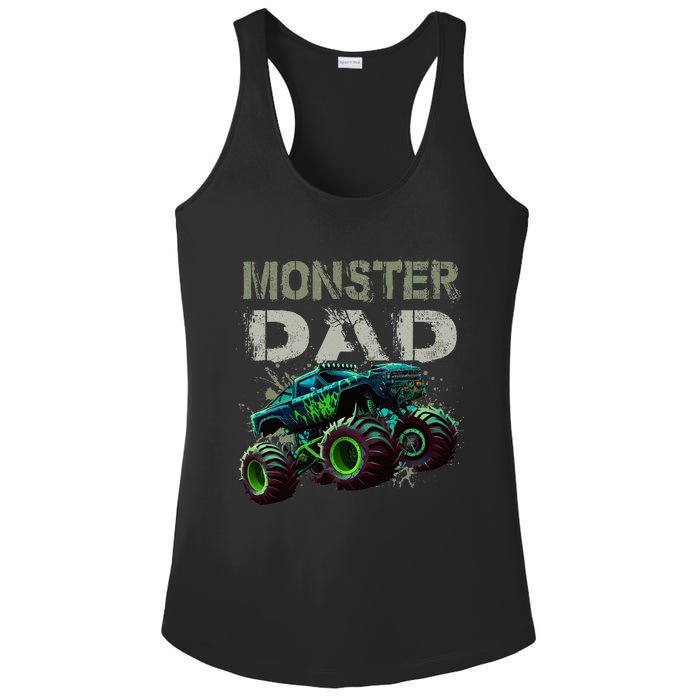 Monster Truck Dad Family Matching Monster Truck Lovers Ladies PosiCharge Competitor Racerback Tank