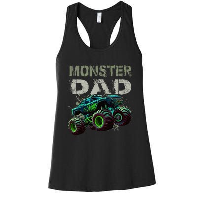 Monster Truck Dad Family Matching Monster Truck Lovers Women's Racerback Tank