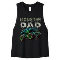 Monster Truck Dad Family Matching Monster Truck Lovers Women's Racerback Cropped Tank