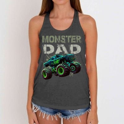 Monster Truck Dad Family Matching Monster Truck Lovers Women's Knotted Racerback Tank