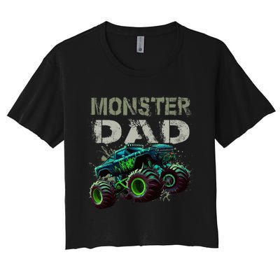 Monster Truck Dad Family Matching Monster Truck Lovers Women's Crop Top Tee