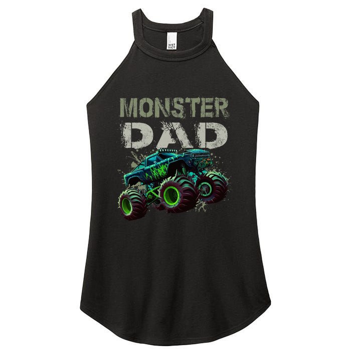 Monster Truck Dad Family Matching Monster Truck Lovers Women's Perfect Tri Rocker Tank