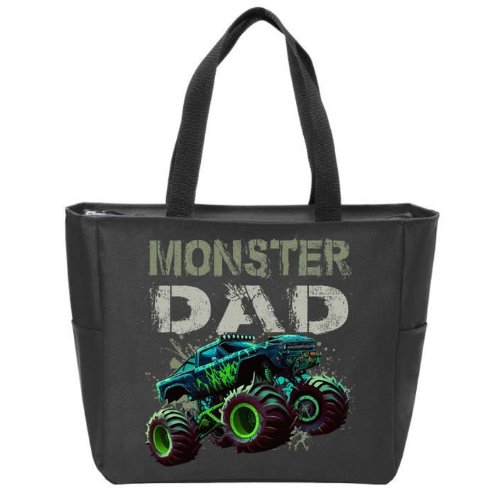 Monster Truck Dad Family Matching Monster Truck Lovers Zip Tote Bag