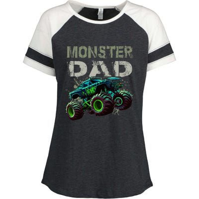 Monster Truck Dad Family Matching Monster Truck Lovers Enza Ladies Jersey Colorblock Tee