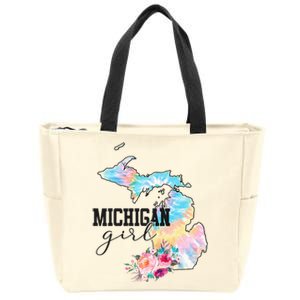 Michigan Tie Dye State Michigan Lovers Zip Tote Bag