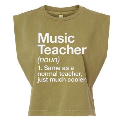 Music Teacher Definition Funny Back To School First Day Garment-Dyed Women's Muscle Tee