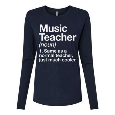 Music Teacher Definition Funny Back To School First Day Womens Cotton Relaxed Long Sleeve T-Shirt