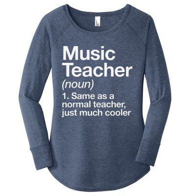 Music Teacher Definition Funny Back To School First Day Women's Perfect Tri Tunic Long Sleeve Shirt