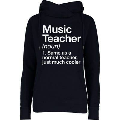 Music Teacher Definition Funny Back To School First Day Womens Funnel Neck Pullover Hood