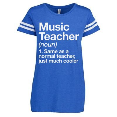 Music Teacher Definition Funny Back To School First Day Enza Ladies Jersey Football T-Shirt