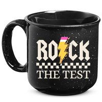 Motivational Testing Day For Teacher Student Rock The Test  15oz Campfire Ceramic Mug