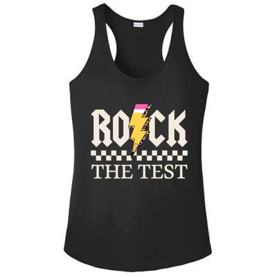 Motivational Testing Day For Teacher Student Rock The Test  Ladies PosiCharge Competitor Racerback Tank