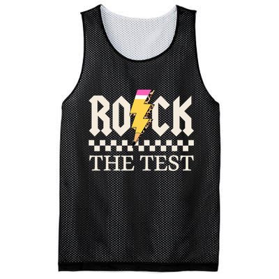 Motivational Testing Day For Teacher Student Rock The Test  Mesh Reversible Basketball Jersey Tank