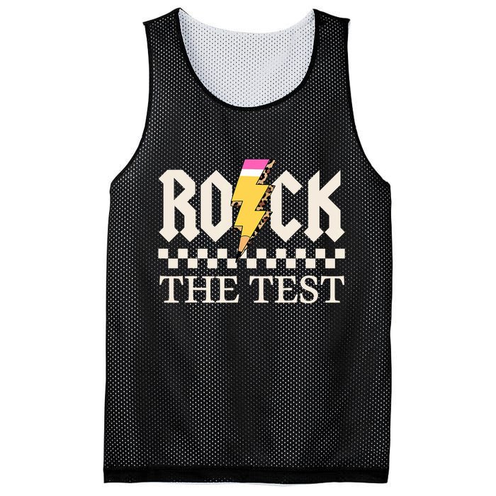Motivational Testing Day For Teacher Student Rock The Test  Mesh Reversible Basketball Jersey Tank