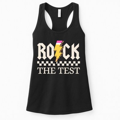 Motivational Testing Day For Teacher Student Rock The Test  Womens Tank Top