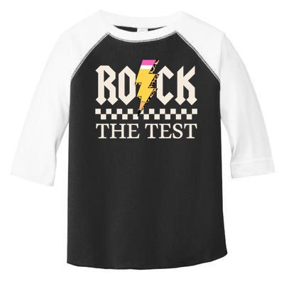 Motivational Testing Day For Teacher Student Rock The Test  Toddler Fine Jersey T-Shirt