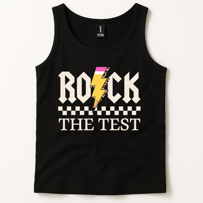 Motivational Testing Day For Teacher Student Rock The Test  Tank Top