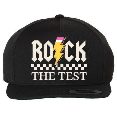 Motivational Testing Day For Teacher Student Rock The Test  Wool Snapback Cap