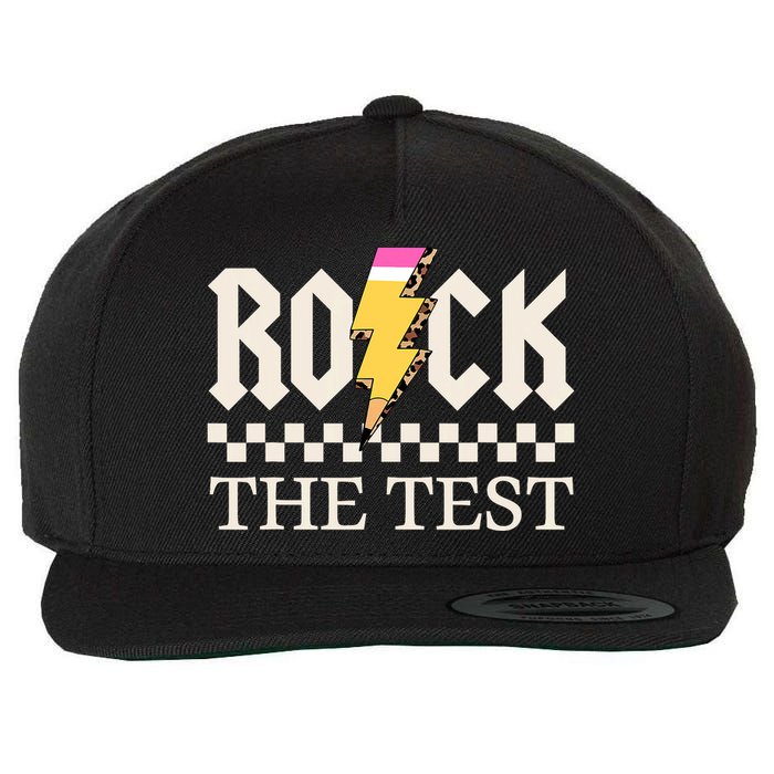 Motivational Testing Day For Teacher Student Rock The Test  Wool Snapback Cap