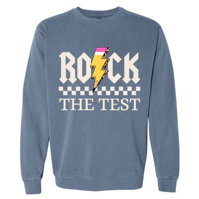 Motivational Testing Day For Teacher Student Rock The Test  Garment-Dyed Sweatshirt