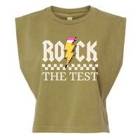 Motivational Testing Day For Teacher Student Rock The Test  Garment-Dyed Women's Muscle Tee